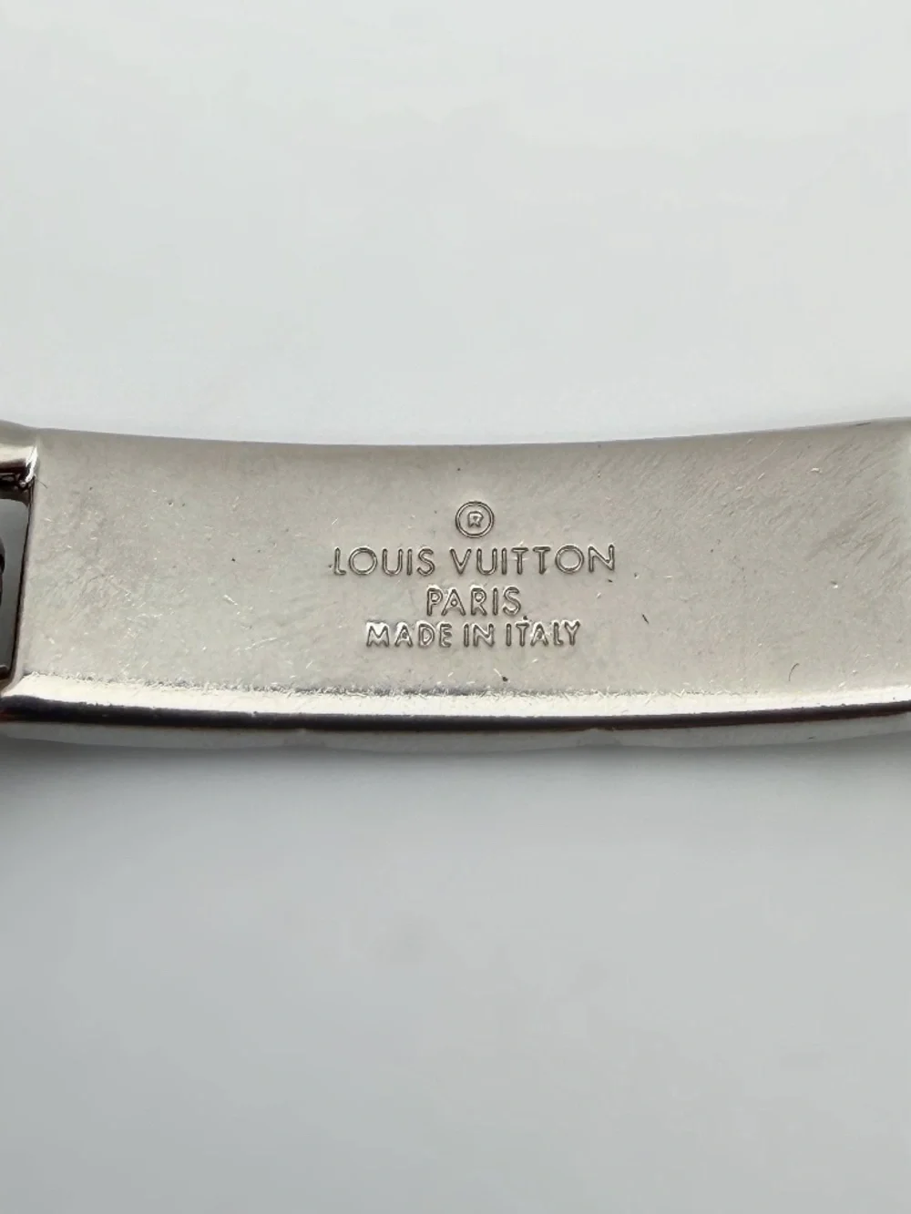 Authentic Louis Vuitton Logo Monogram Chain Bracelet Silver tone Italy M00270